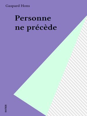 cover image of Personne ne précède